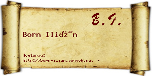 Born Ilián névjegykártya